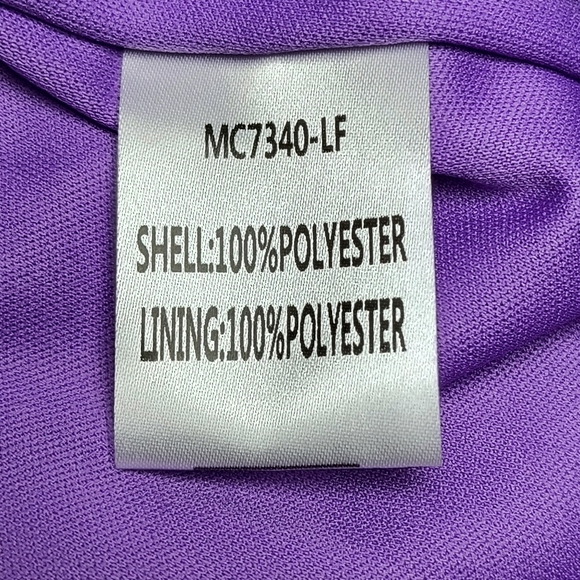 Double Crazy Chic Clear Straps Purple Fuzzy Metallic Faux Feather Mini Dress M - Picture 3 of 11